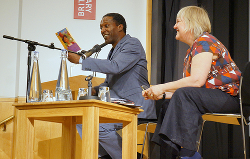 Lemn Sissay reading from his work to Jane Davis of The Reader by Read Me Something You Love